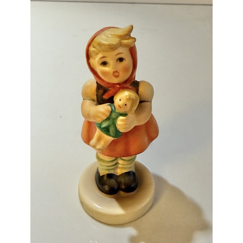 Vintage 1967 Hummel Figurine, Girl with Doll Baby TMK Goebel 239/B 3.25" Signed
